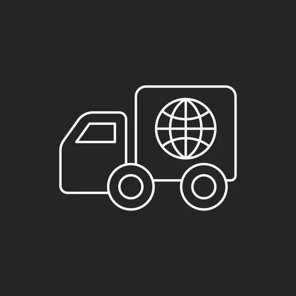 Ícone de linha de caminhão logística —  Vetores de Stock