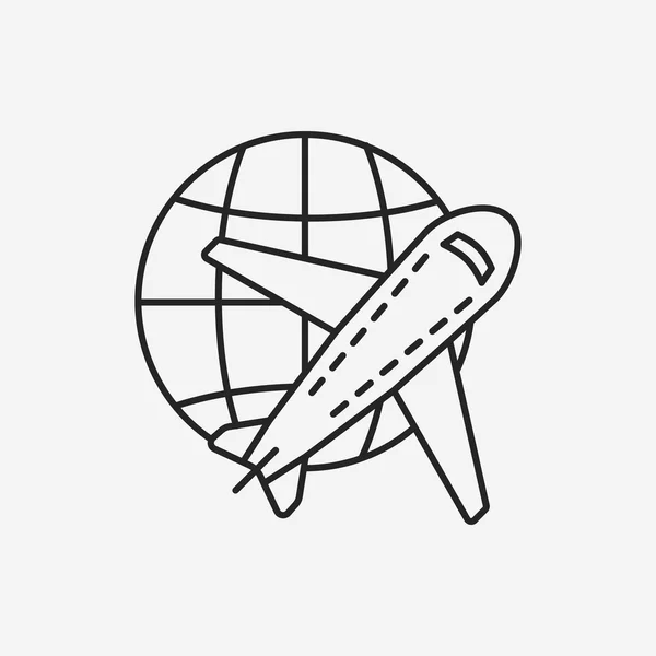 Ikona čáry letadlo logistika — Stockový vektor
