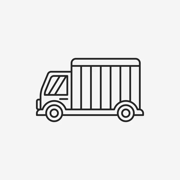 Logística camión línea icono — Vector de stock