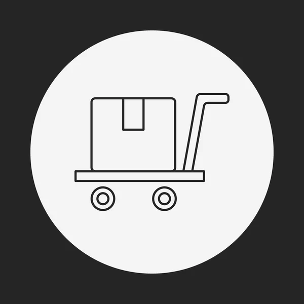 Logistics freight trolley line icon — Stock Vector