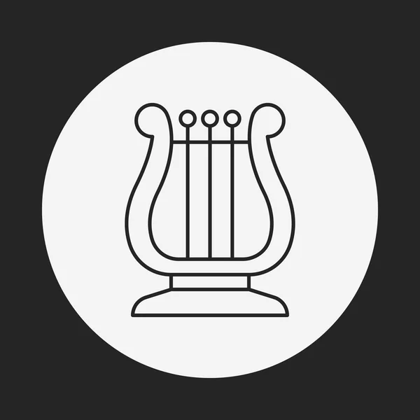 Instrumento musical Harp line icon — Vector de stock