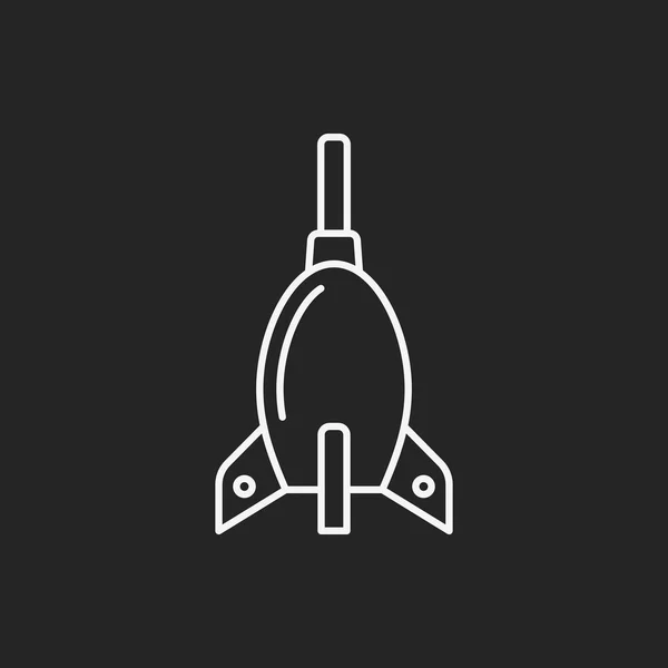 Rocket Air Blaster icona linea — Vettoriale Stock