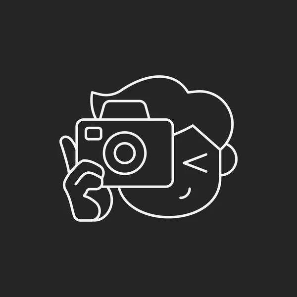 Fotograaf lijn pictogram — Stockvector