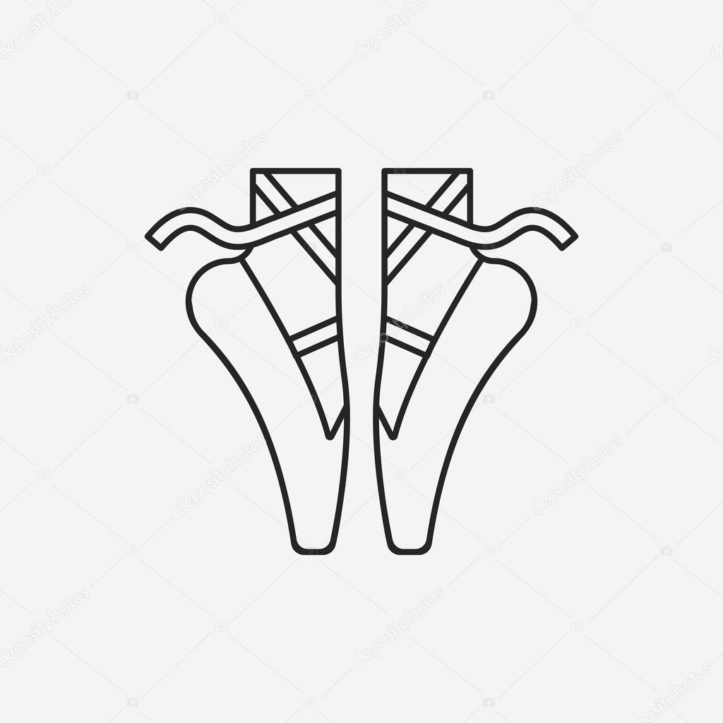 Ballet shoes line icon