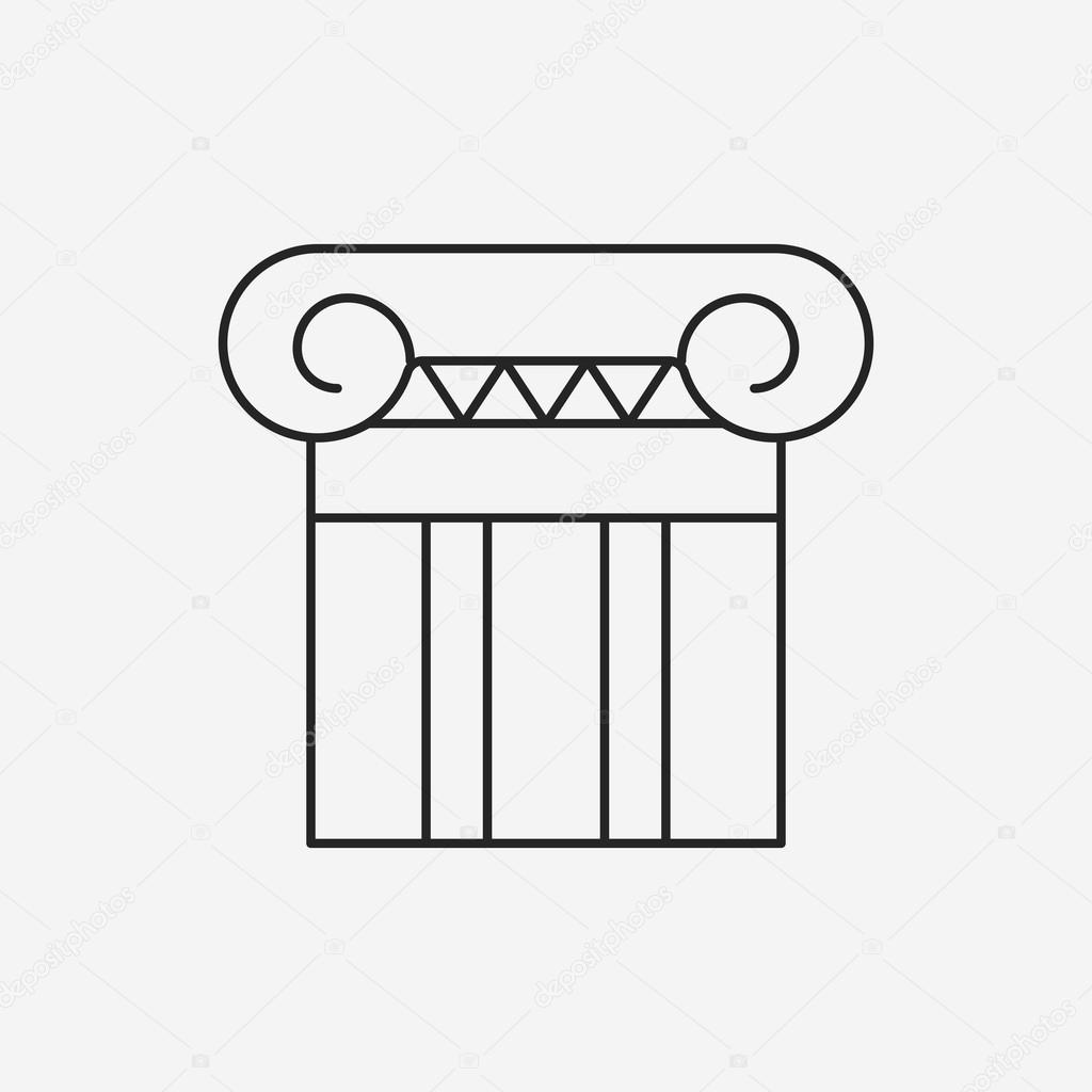 Architectural sculpture line icon