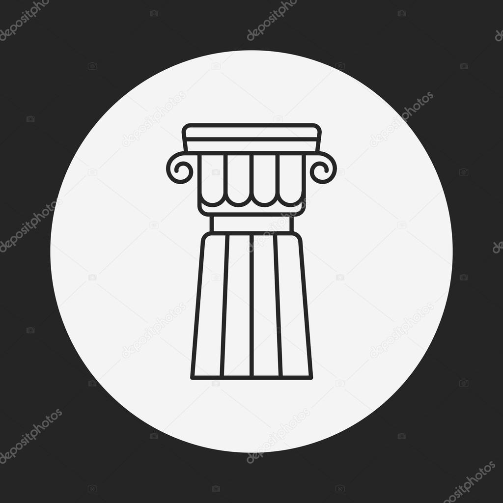 Architectural sculpture line icon