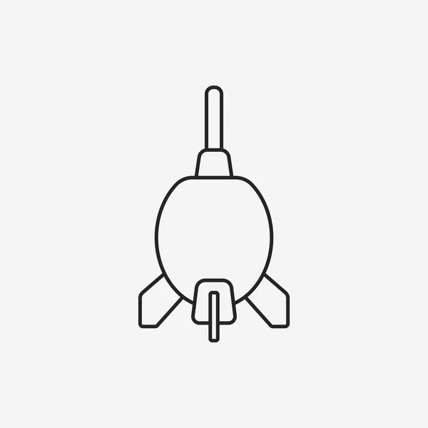 Rocket Air Blaster icono de línea — Vector de stock