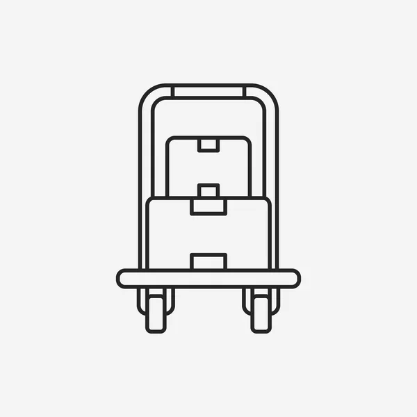 Logística carro de carga línea icono — Archivo Imágenes Vectoriales