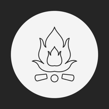 kamp ateşi satırı simgesi