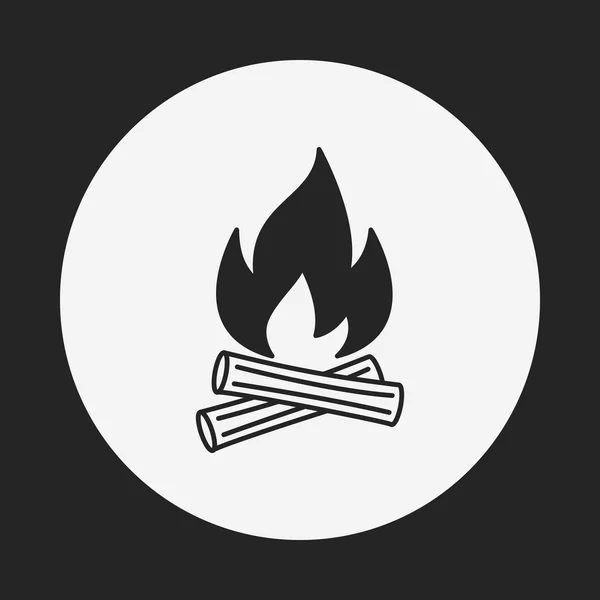 Icono de fuego de campamento — Vector de stock