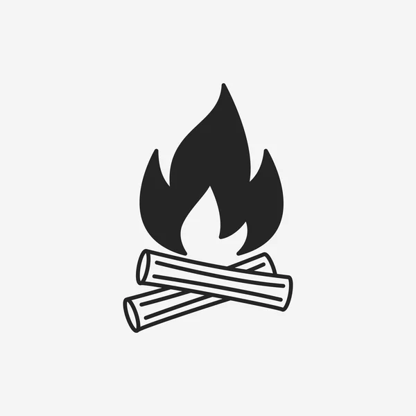 Camp fire icon — Stock Vector