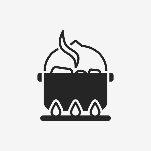 Icono de bote de campamento — Vector de stock