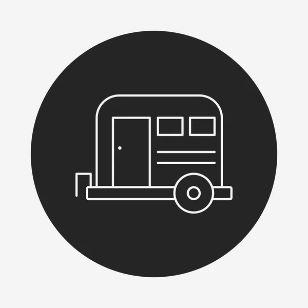 Camper van línea icono — Vector de stock