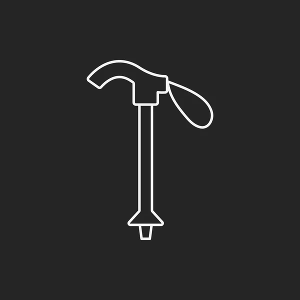 Hiking Stick icono de línea — Vector de stock