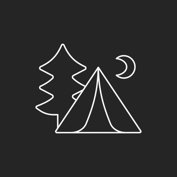 Camping tent line icon — Stock Vector