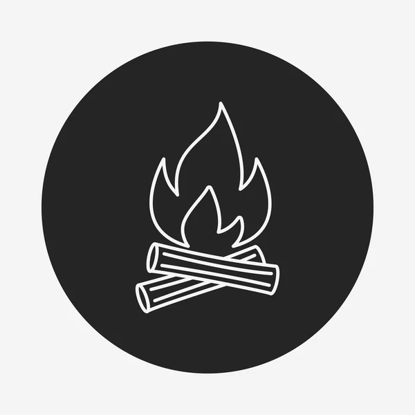 Camp fire line icon — Stock Vector