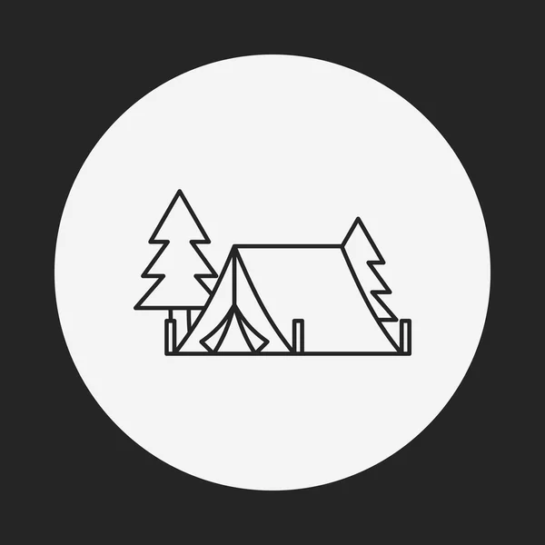 Camping stan řádku ikona — Stockový vektor