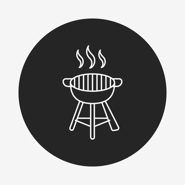 Icono de línea de horno barbacoa — Vector de stock