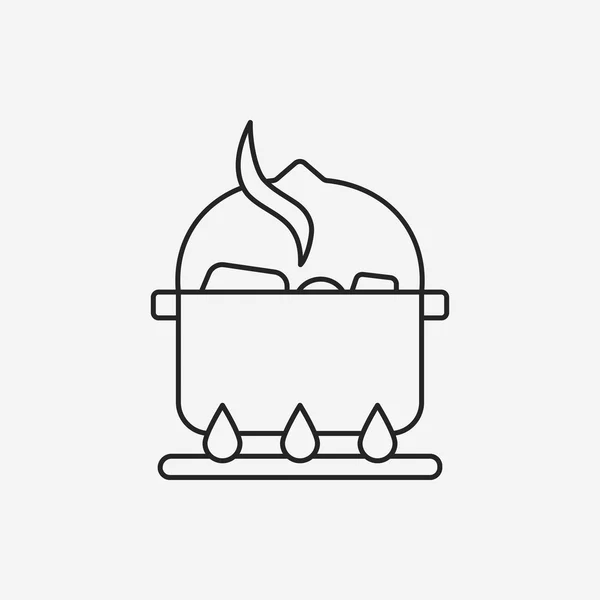 Camp pot line icon — Stock Vector