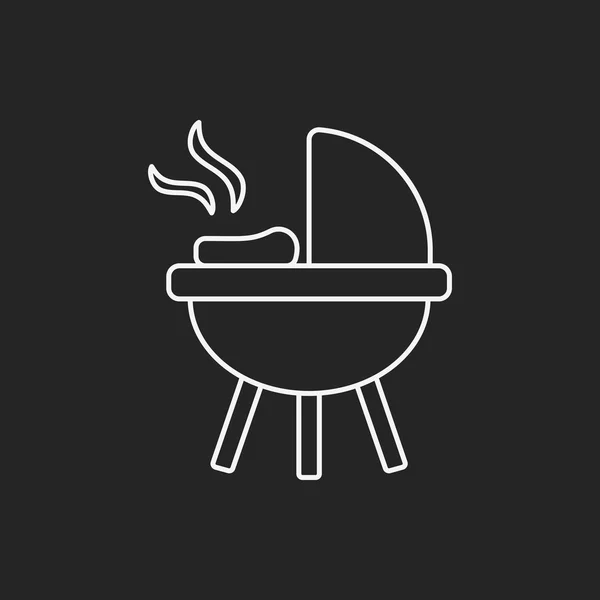 BBQ oven line icon — Stock Vector