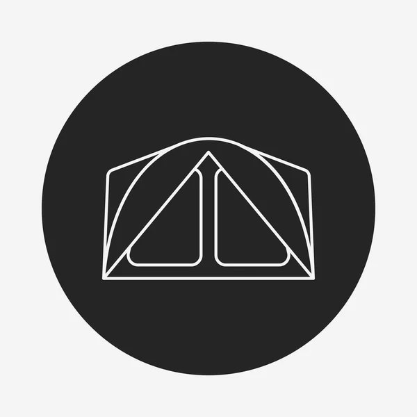 Camping tent lijn pictogram — Stockvector