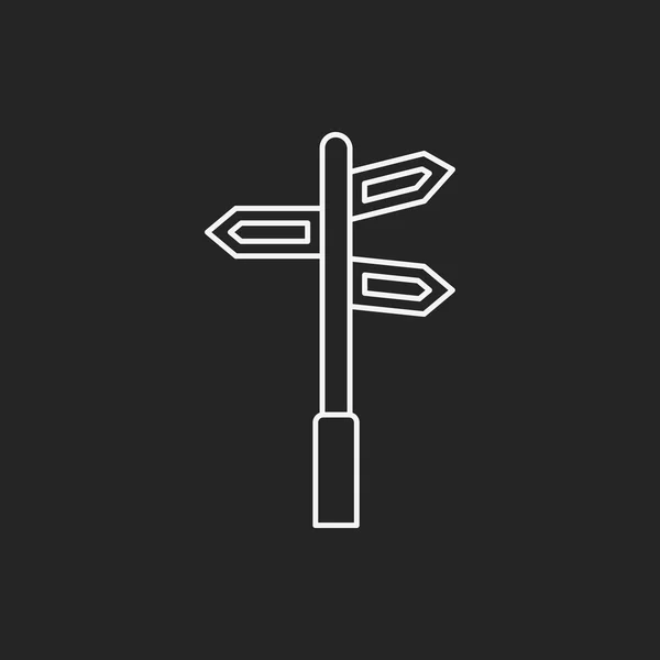 Signpost line icon — Stock Vector
