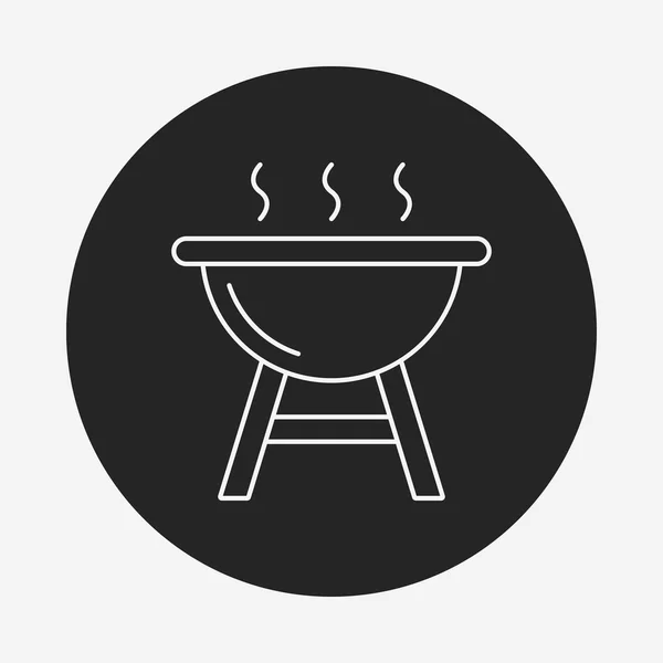 Icône de ligne de four barbecue — Image vectorielle