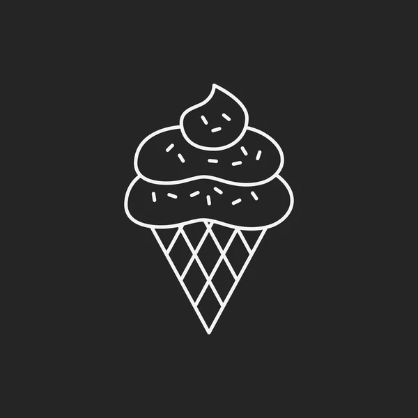 Dessert ice cream line icon — Stock Vector
