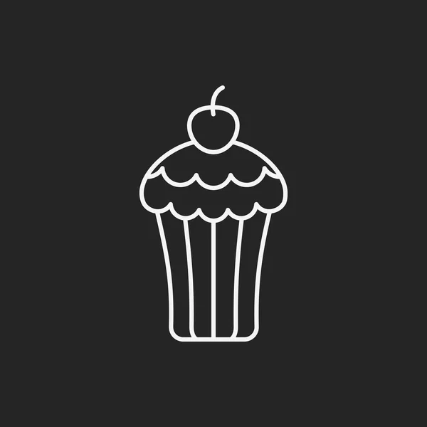 Dessert taart lijn pictogram — Stockvector