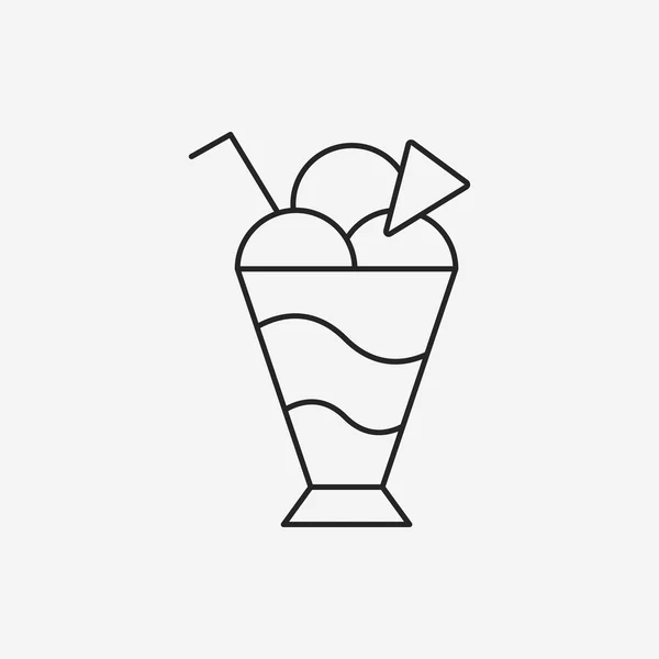 Postre helado línea icono — Vector de stock