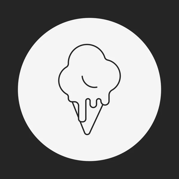 Dessert ijs lijn pictogram — Stockvector