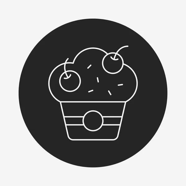 Dessert taart lijn pictogram — Stockvector