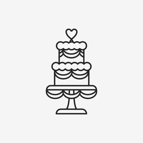 Dessert taart lijn pictogram — Stockvector