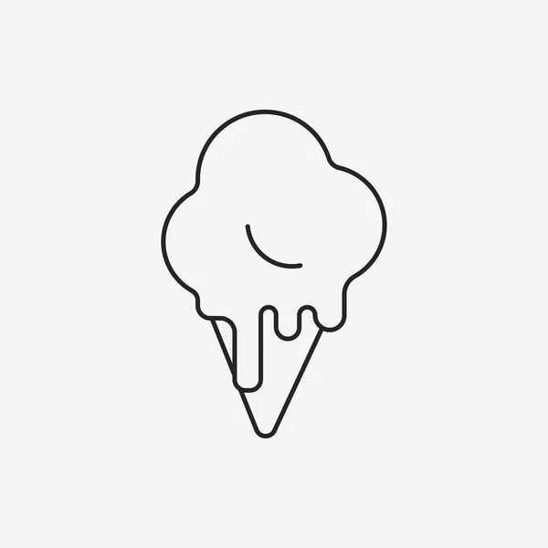 Dessert ice cream line icon — Stock Vector