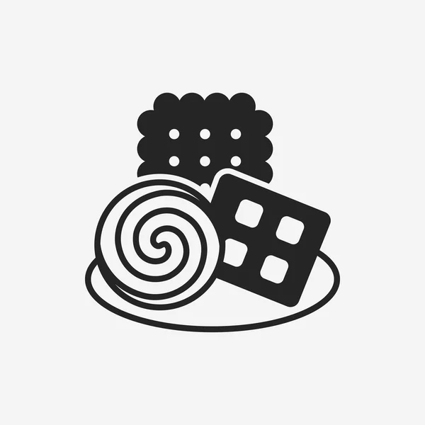 Postre icono galleta — Vector de stock