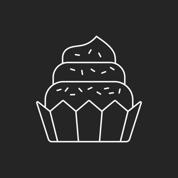 Dessert taart lijn pictogram — Stockvector