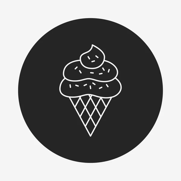 Postre helado línea icono — Vector de stock