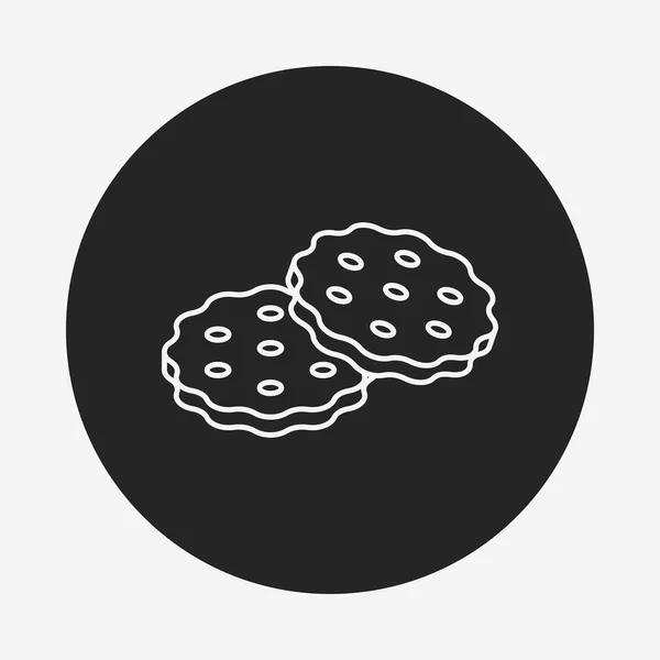 Dessert cookie line icon — Stock Vector