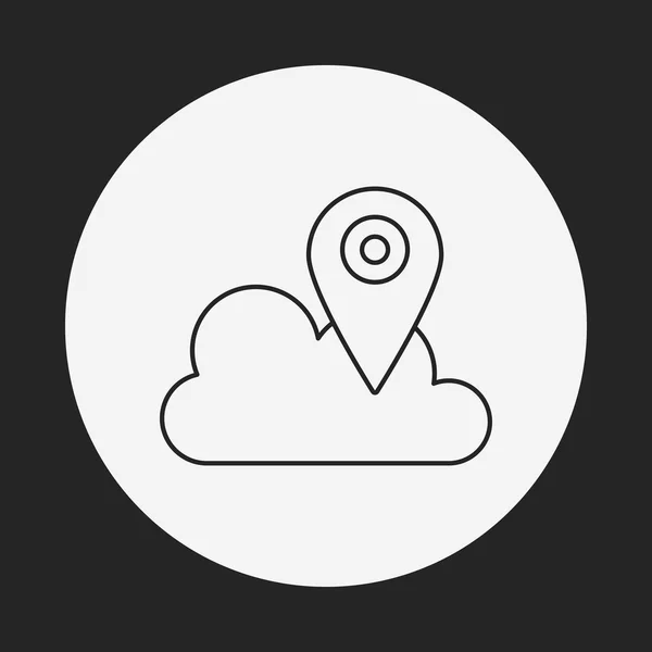 I-nube icono de línea — Archivo Imágenes Vectoriales