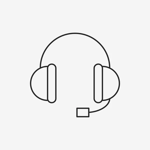 Ícone de linha de fone de ouvido — Vetor de Stock
