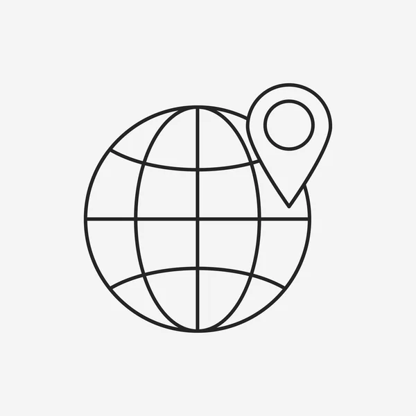 Icona della linea internet globale — Vettoriale Stock