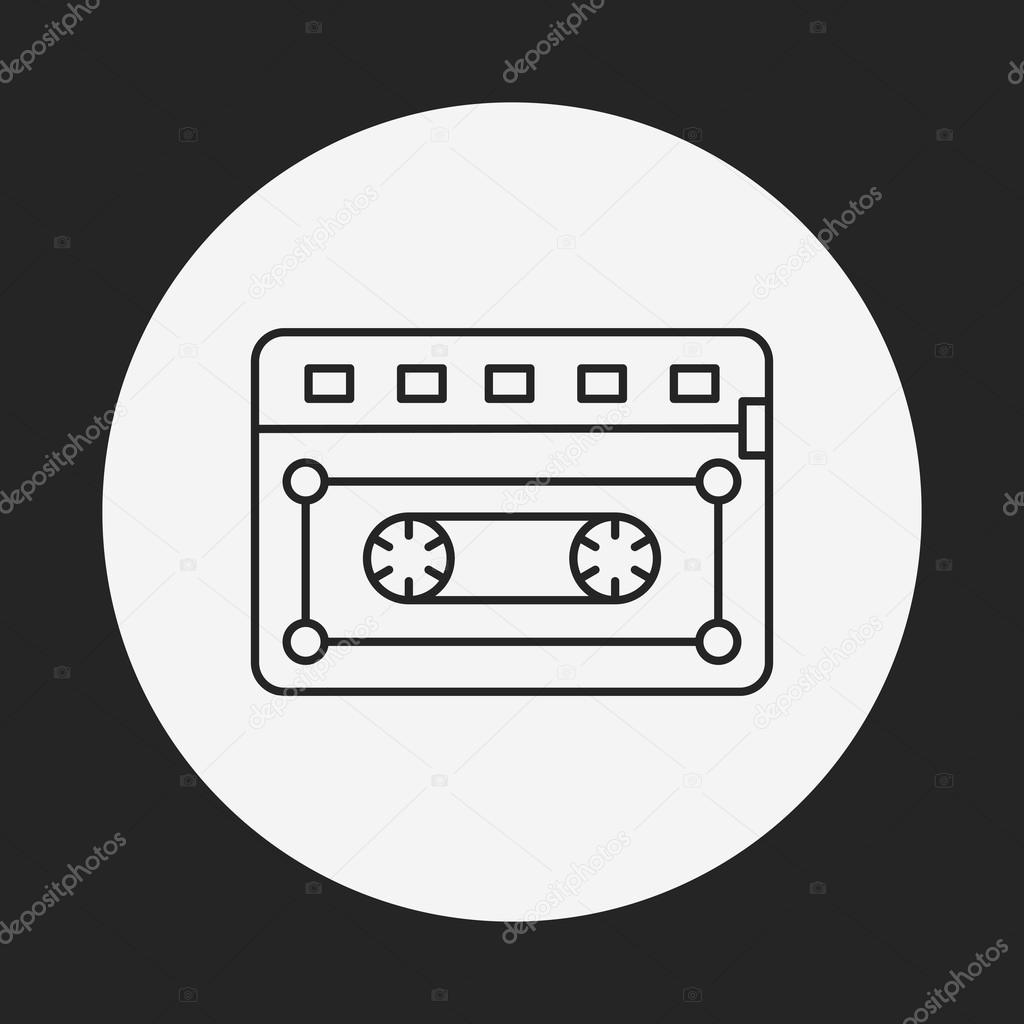 music tape line icon