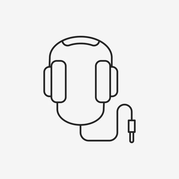 Icono de línea auricular — Vector de stock