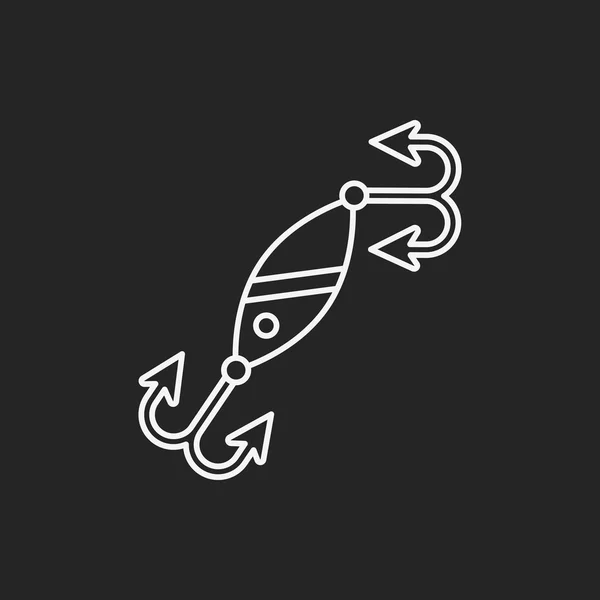 Pêche appât ligne icône — Image vectorielle