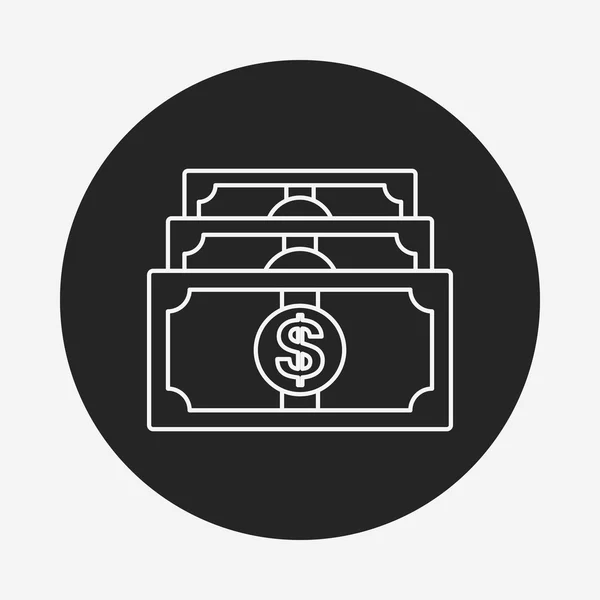 Casino línea de dinero icono — Vector de stock