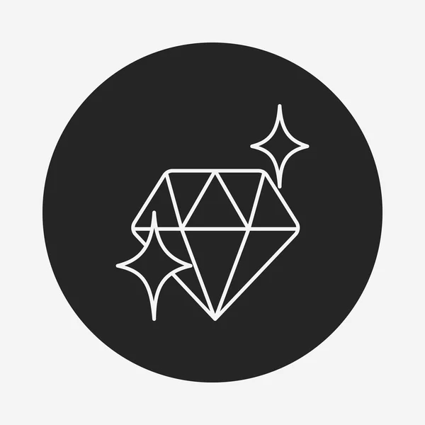 Línea de diamante icono — Vector de stock