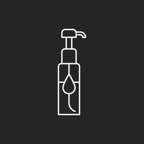 Línea de botellas cosméticas icono — Vector de stock
