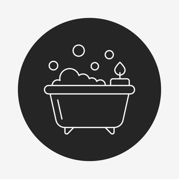 Icono de línea de bañera — Vector de stock