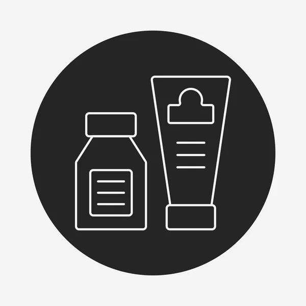 Butelki kosmetyczne linia ikona — Wektor stockowy