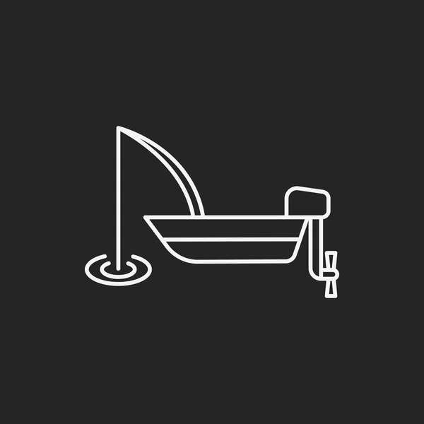 Visserijboot lijn pictogram — Stockvector